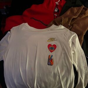 Nike long sleeve white tee